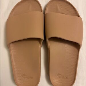 Archies Beige Slide Sandals